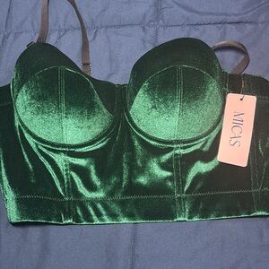 Micas Emerald Velvet Bustier